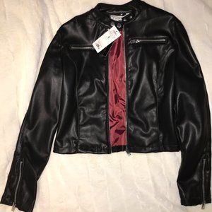 Faux Black Leather Jacket